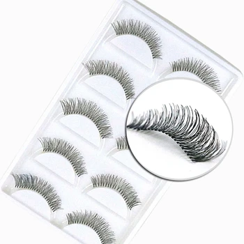 

5 Pairs Natural Black Long Sparse Cross False Eyelashes Fake Eye Lashes Extensions Makeup Tools