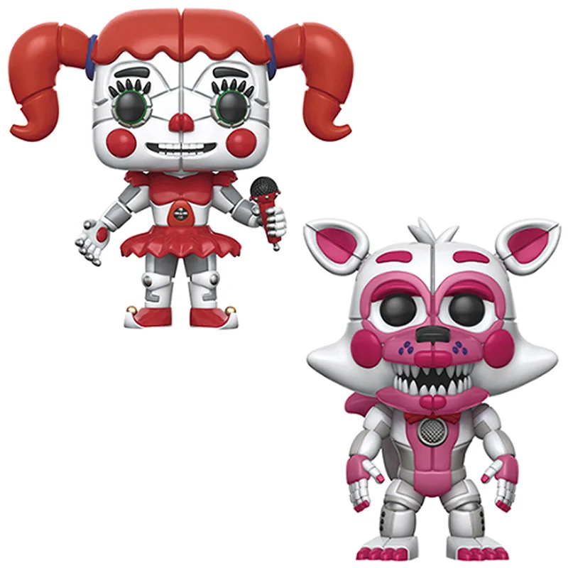 2PCS Игрушки Five Nights At Freddy's, ПВХ, 10 шт., фигурки, куклы-медведи из винила FNAF Бонни и Чика Foxy Freddy Fazbear, кукла - Цвет: 2PCS