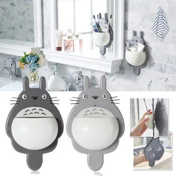 

Chinchilla Powerful 3-sucker Multi-purpose Storage Rack Toothbrush Toothpaste Holder Cute Home Decor Cartoons Bathroom Toilet Th