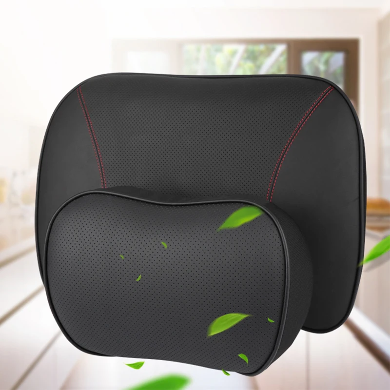 Подголовник для автомобиля Кожаная подушка с защитой шеи сиденья всесезонные