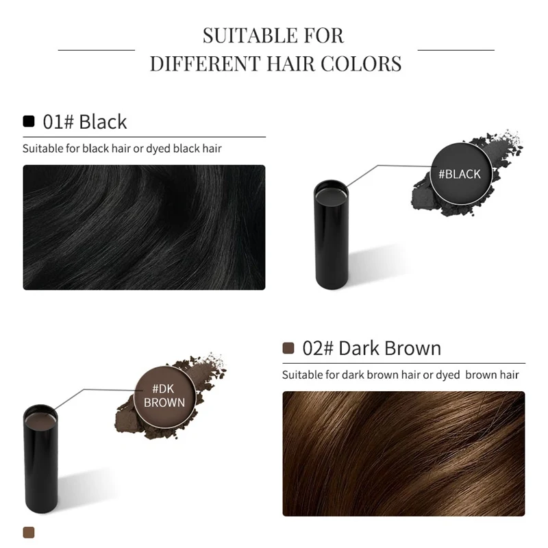 Sevich Hair Root Cover-Up Pen 3 Colors Hairline Contour Powder Waterproof Hair Shadow Powder With Puff For Edge Control Makeup