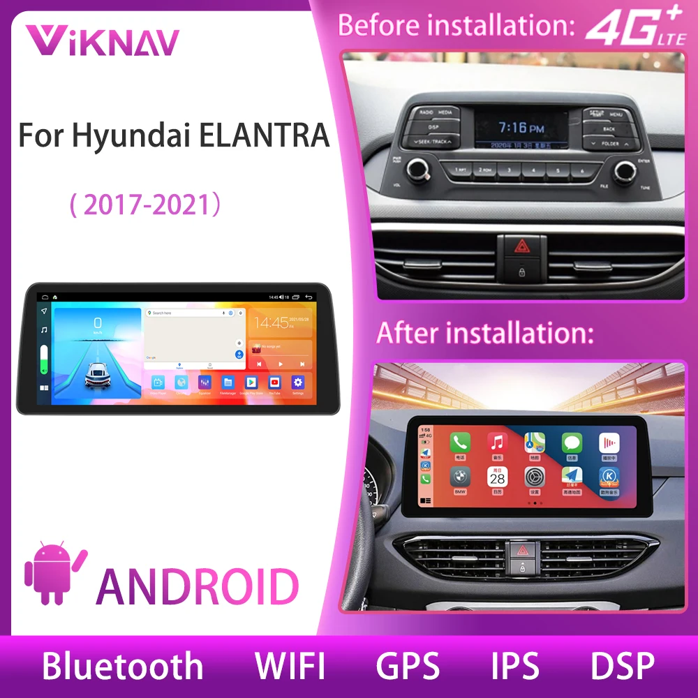 128gb Android Stereo Car Radio For Hyundai Elantra 20172021 Multimedia