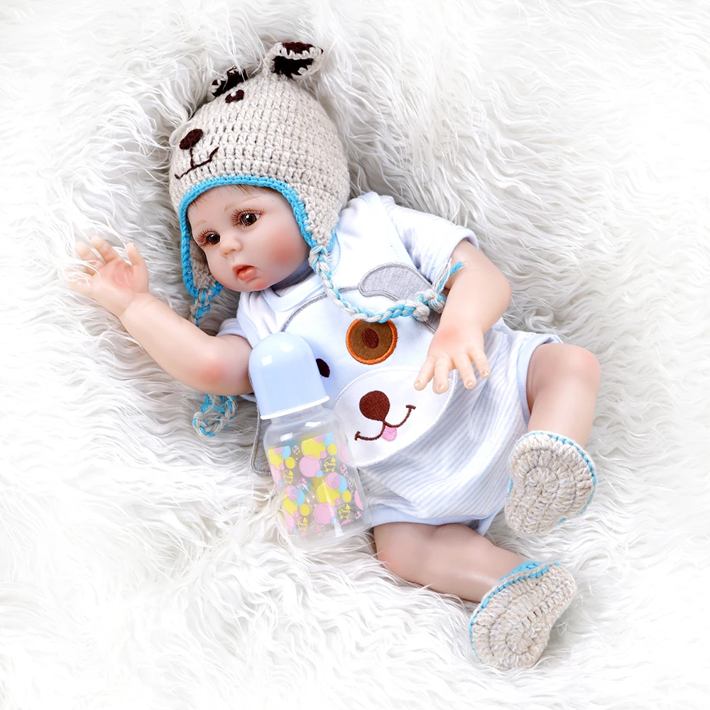NPK 48 см 18 дюймов bebe Кукла reborn baby Сладкий Близнецы розовый и синий полный тело Мягкая силиконовая Мягкая кукла для малышей игрушка для ванны Anatom