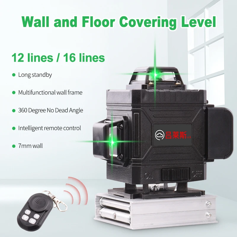

16 Lines 4D Laser Level Level Self-Leveling 360 Horizontal And Vertical Cross Powerful Green Laser Leve Outdoor Laser Level