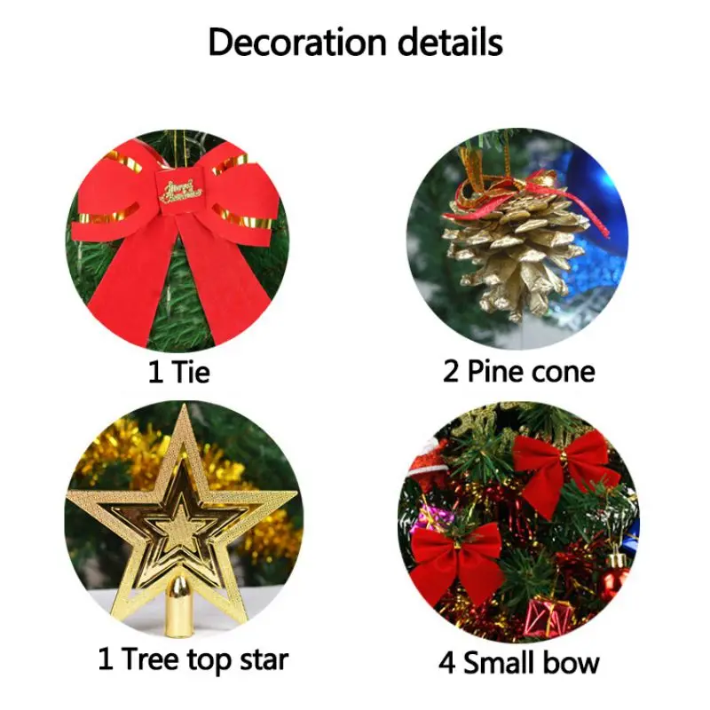 Искусственная Рождественская елка с сосновым конусом и бантиком, рождественские украшения для дома, вечерние Декоративные Зеленые миниатюрные елки