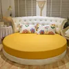 Printing Round Bed sheet 100% Cotton Fitted sheet with Elastic Themed Hotel Motel Mattress Cover no pillowcase 2