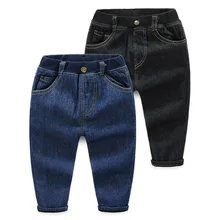 Джинсовые брюки для мальчиков детские штаны в Корейском стиле на осень и зиму г., осенняя одежда детская одежда с бархатной хлопковой подкладкой