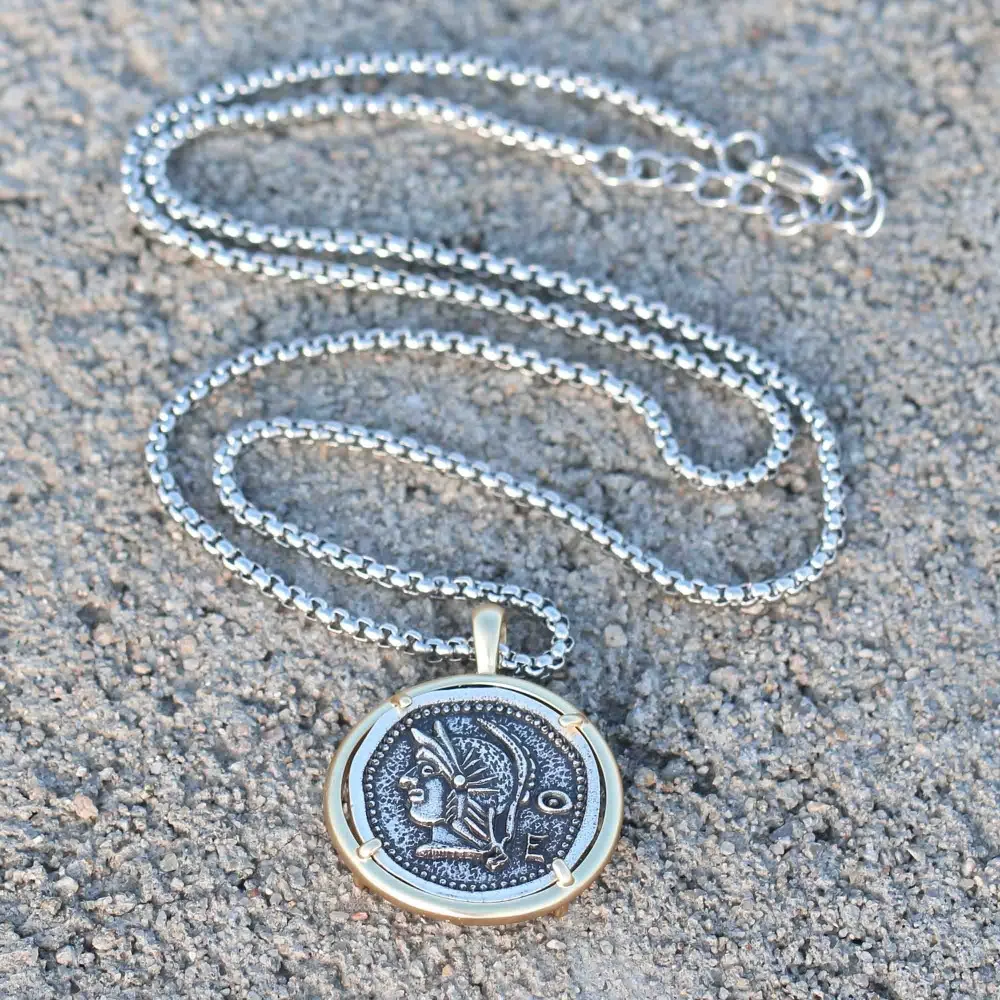 Римский гладиатор ожерелье для мужчин и женщин винтажный воин медальон Гладиус солидер подвеска в виде монеты медаль ювелирные изделия