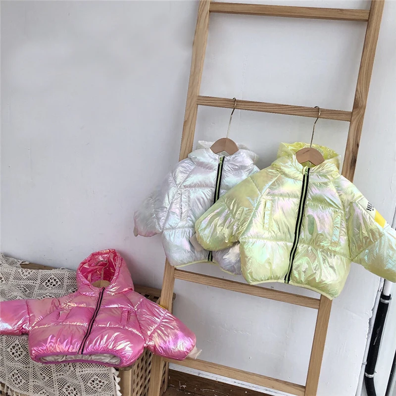 Chifuna/Новое модное зимнее пальто из светоотражающей ткани с хлопковой подкладкой; пальто для маленьких девочек; Детское пальто; куртка; Верхняя одежда для детей