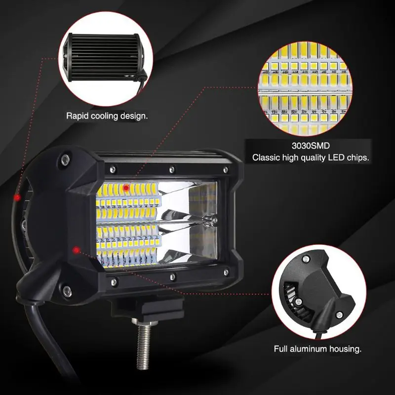 

4 Inch 72W LED Work Light Bar LED Spotlights Car Off-road Light Auxiliary Worklight For SUV