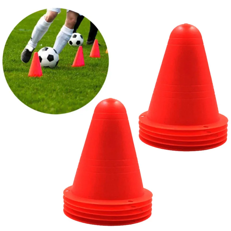 

10Pcs Soccer Ball Training Marker Skating Football Sign Bucket Road Cone Cross Track Space Obstacles Roadblocks Outdoor Sports