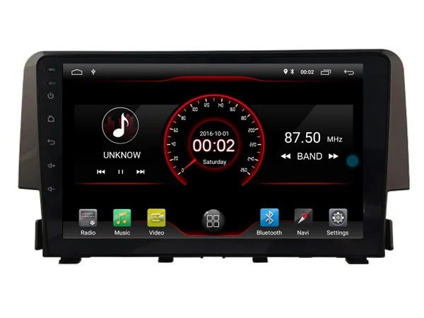 Автомобильный мультимедийный плеер 9 дюймов ips экран монитор gps магнитофон Bluetooth Android 9,0 для Honda Civic Авто Аудио