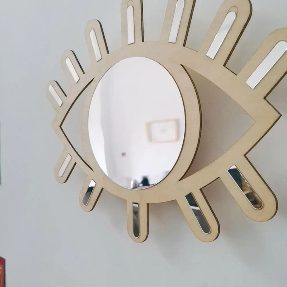 Скандинавский стиль деревянное настенное украшение в форме глаза зеркальное