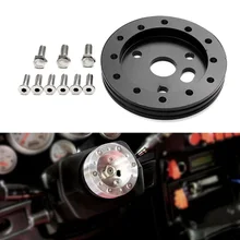 Black 0.5-inch Hub For 5& 6 Hole Steering Wheel To Grant 3-Hole Adapter 1/2inch Durable And Practical To Use