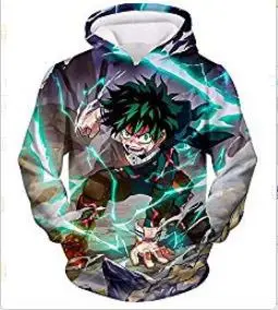 

Boku no Hero Academia Izuku Midoriya Fleece Hoodies My Hero Academia Cosplay Todoroki Shoto Pullover Sweatshirts for Autumn