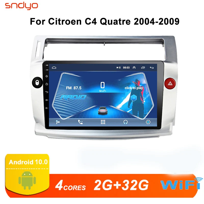Автомобильная магнитола для Citroen C4 четыре 9 дюймов DVD мультимедийный плеер 2004 2005
