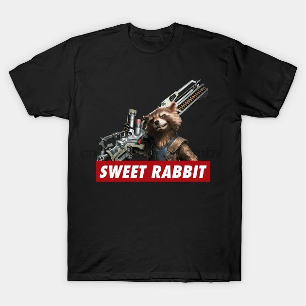 

Men tshirt Sweet Rabbit Rocket Raccoon T Shirt women T-Shirt tees top