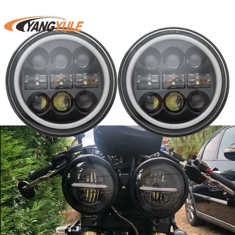 2 шт. 90 Вт Белый Halo Кольцо 5,75 дюймов светодиодный фонарь для Triumph Rocket iii 3 Thunderbird 45 Вт аксессуары для мотоциклов