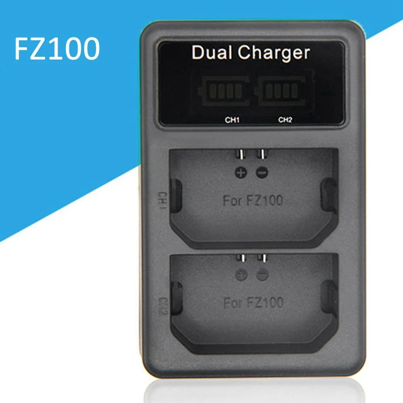 Зарядное устройство Usb с двумя портами для камеры Fz100 ЖК дисплей быстрая зарядка