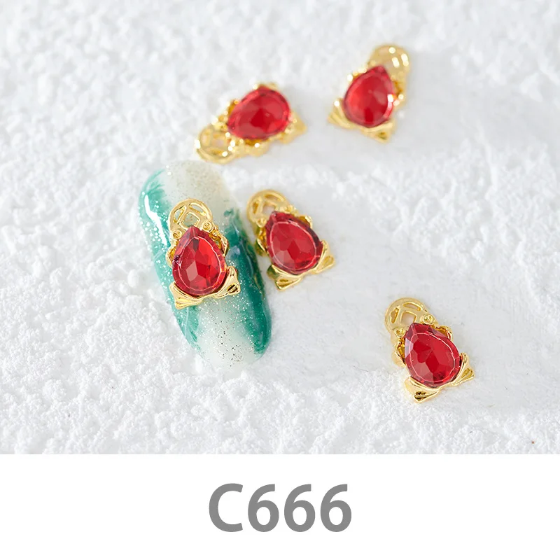 Высокое качество 20 шт./лот новая иллюзия пламени сверло падение металлическая окантовка сплав горный хрусталь 3D Шарм DIY украшения ногтей - Цвет: C666