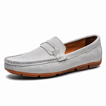 

New Fashion Italian Style Men Causal Shoes Genuine Leather Comfort Loafers Soft Outdoor Driving Shoes Footwear