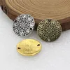 20pcs Fashion Flat Round with Carving Flowers Connector Beads For Bracelet DIY Jewelry Making Accessories 19mm K01831 ► Photo 2/5