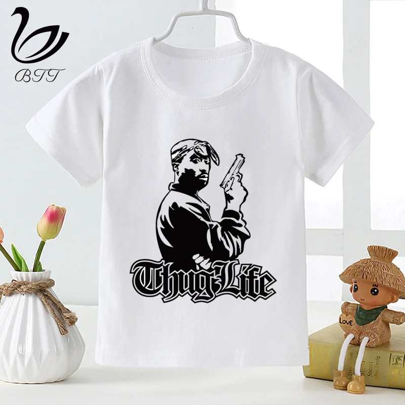 Футболка с изображением американского рэпера Тупака макавели 2pac футболка с мультяшным принтом дизайнерские Детские футболки детская одежда с короткими рукавами - Цвет: D