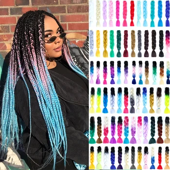 

DIANQI beauty ombre jumbo braids synthetic hair braids crochet braid 100g 24 inch hair extension for woman