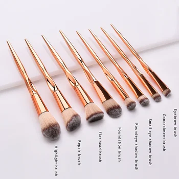 

8Pcs/Set Metal Makeup Brushes Kit Face Foundation Eyeshadow Blush Brushes Tools SK88