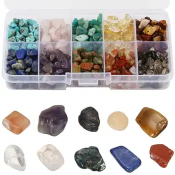 

Set 10 kinds Natural Amethyst Crystal and Stone Gemstone Quartz Rock Minerals Specimen Healing Reiki Irregular Shape With Box