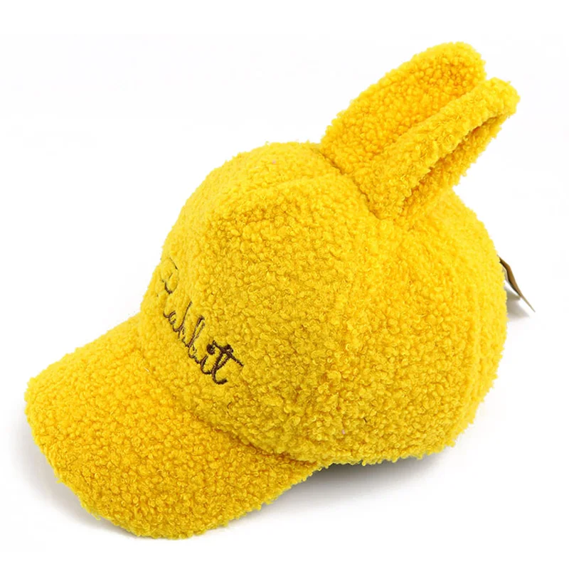 yellow rabbit Зимние Детские бейсболки; осенние детские шапки в Корейском стиле с милыми кошачьими ушками для мальчиков и девочек; теплая шапка для детей; реквизит для фотосессии - Цвет: yellow rabbit