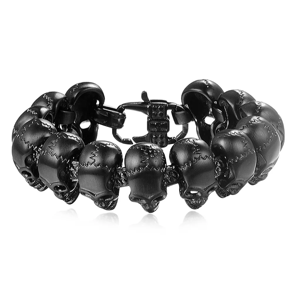 European And American Punk Style Titanium Steel 12 Skulls Super Domineering Men's Stainless Steel Bracelet Jewelry - Image 4