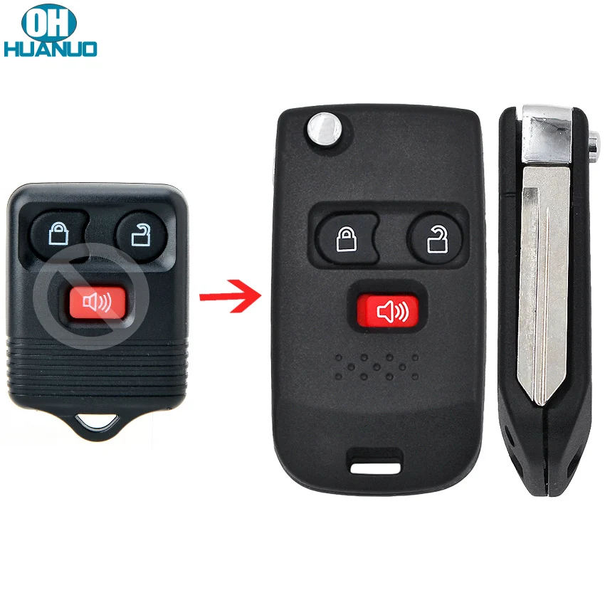 ModifIed flip Remote Key Shell case cover 3 Button For Ford Edge E F series Explorer Escape fo Mazda for Mecury uncut FO38 blade |