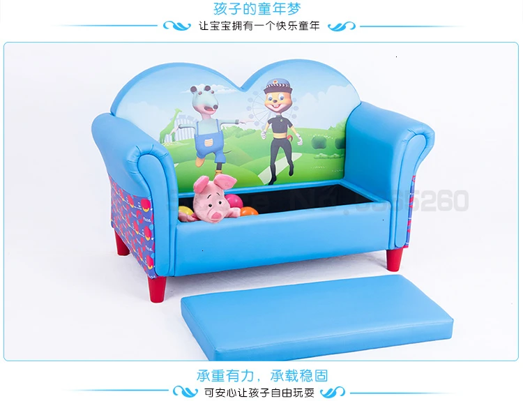 Оригинальность прекрасный синий детское кресло-диван мультфильм двойной человек ребенок маленький диван кожаный художественный диван кресло мешок фасоли Zitzak