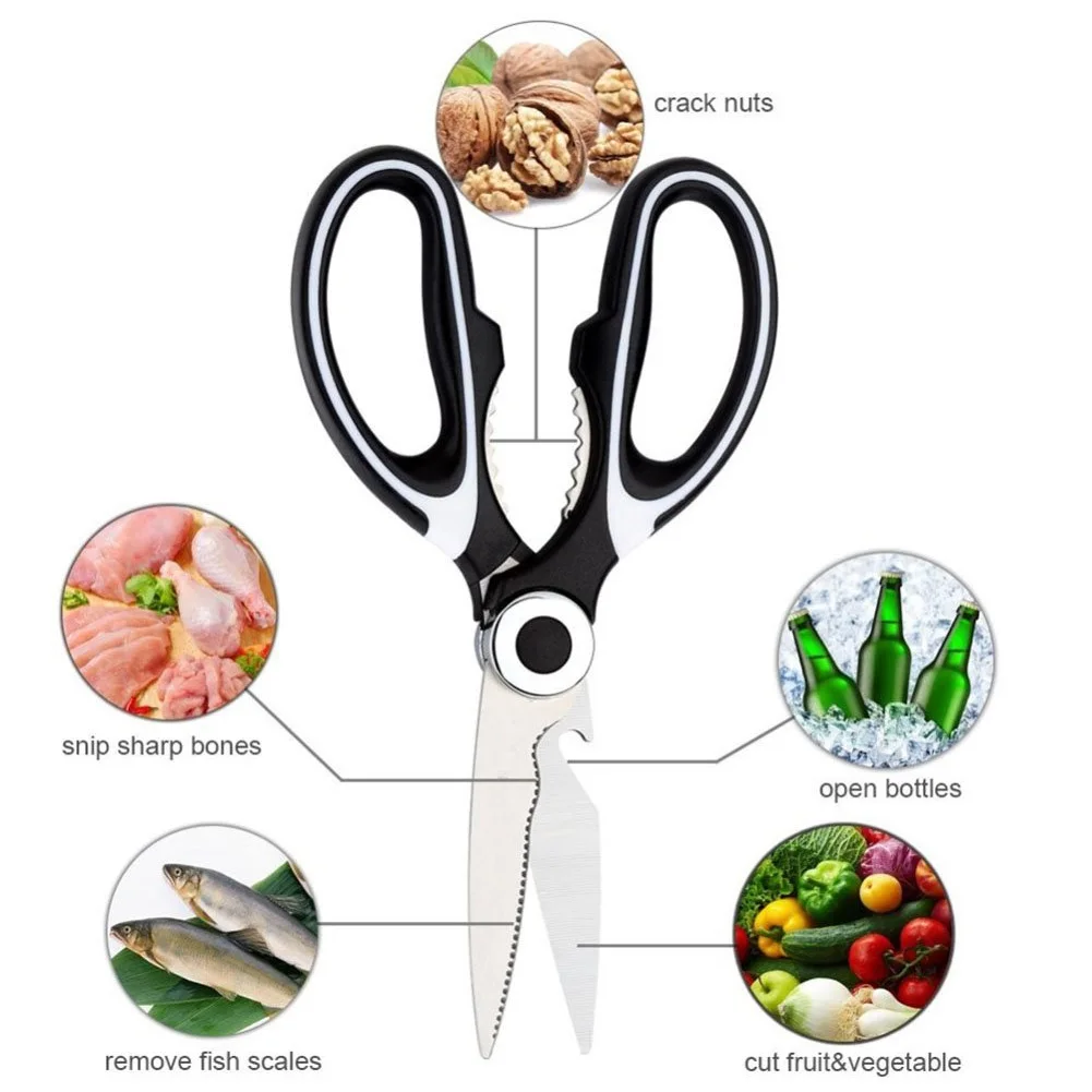 Многофункциональные кухонные ножницы из нержавеющей стали для резки птицы, рыбы, куриных орехов PI669