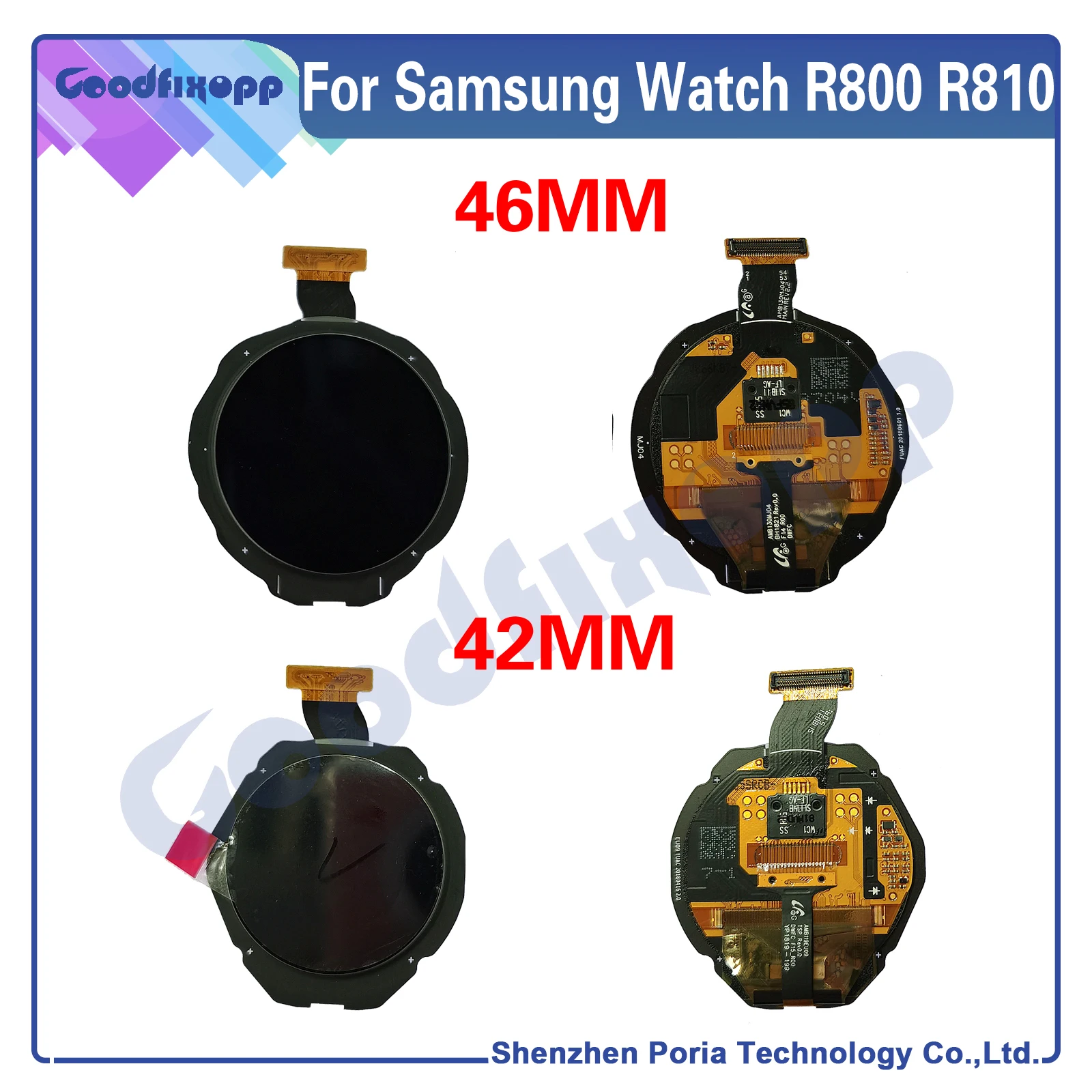 

For Samsung Galaxy Watch SM-R800 R800 R805 46MM / SM-R810 R810 R815 42MM LCD Display Touch Screen Digitizer Assembly Replacement