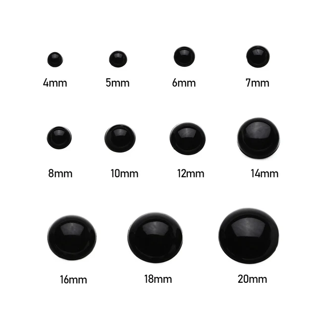 100PCS Plastic Puppet Doll Accessories Toys Eyeball Amigurumi Eyes Teddy Bear Doll Animal Plush Black Safety Eyes DIY Doll Craft 6