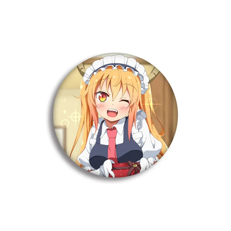see chart 1 шт. 58 мм Kobayashi-san Chi no Maid Dragon KannaKamui супер милые девушки косплей использовать DIY значки акриловые значки брошь - Окраска металла: see chart