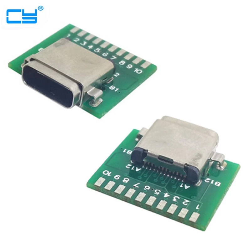 DIY части 24pin USB-C USB 3,1 type C адаптер штекер и гнездо Разъем DIY Кабель SMT Тип с ПК доска