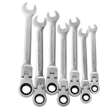 

New Flexible Head Combination Ratcheting Action Wrench 8-14mm High-quality Heat Treatment Stainsteel Wrench