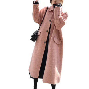 

Women Lady Long Sleeve Solid Color Button Coat Warm Fashion for Autumn Winter Party JL