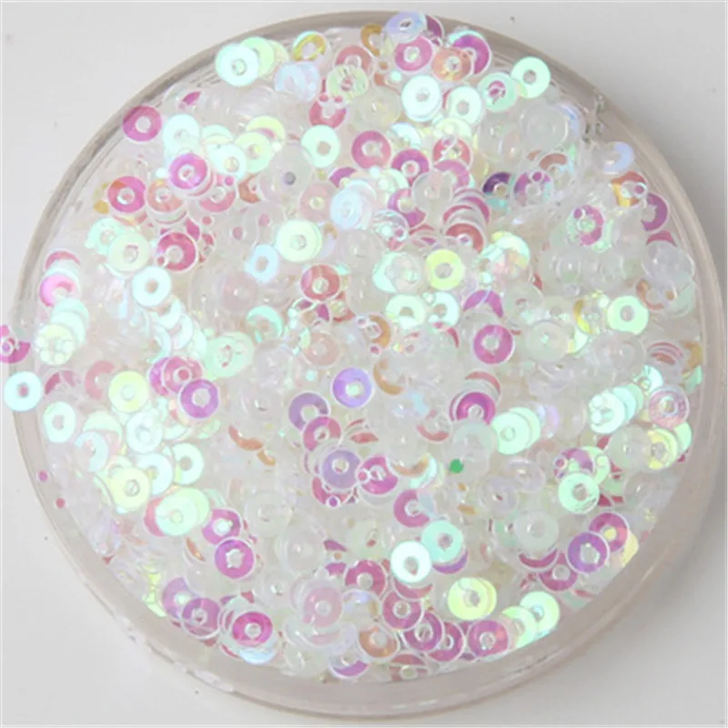 Sequins for Crafts 3mm 4mm 5mm 6mm Flat Round PVC Loose Paillette for Wedding Decoration Garment Dress Shoe Caps DIY