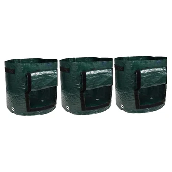 

3PCS Potato Grow Bags, 10 Gallons Garden Vegetable Planter with Handles Access Flap for Vegetables,Tomato,Carrot
