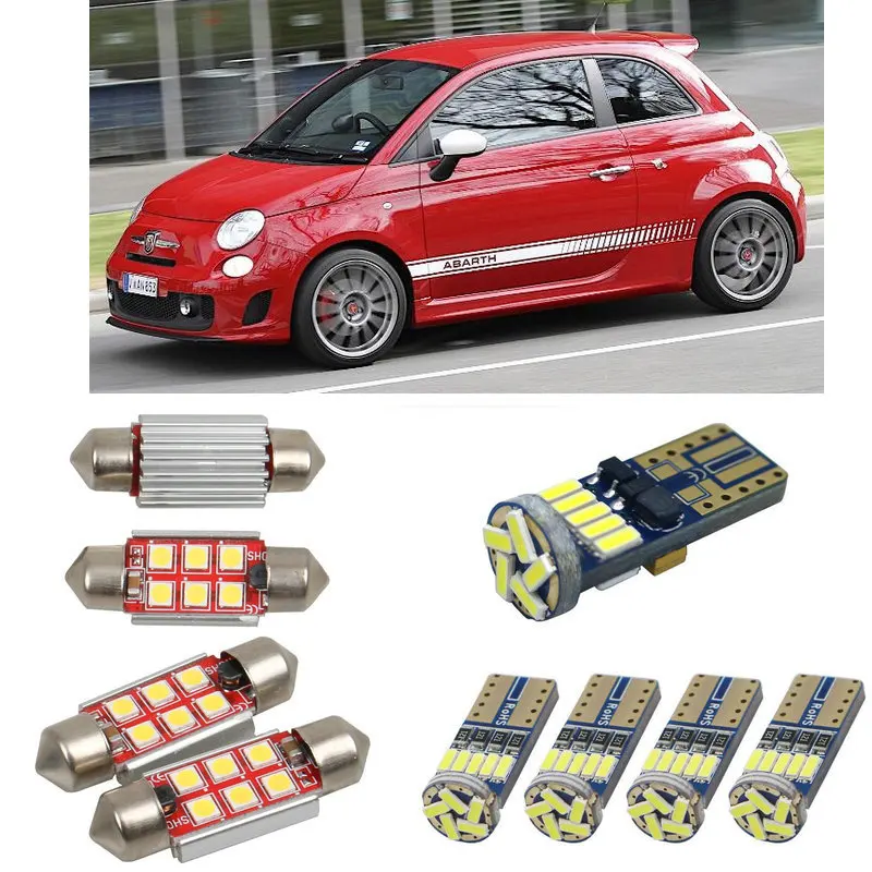 

Interior led Car lights For abarth 500 595 695 312 Hatchback Reading dome bulbs for cars error free License Plate Light 6pc/lot