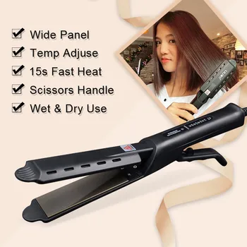 

Hair Straightener Four-gear temperature adjustment Ceramic Tourmaline Ionic Flat Iron Hair Straightener For Women Widen panel Fl