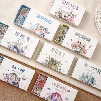 

40 Pcs/Pack Feather Remembrance Time Paper Sticker Decoration DIY Album Diary Scrapbooking Label Sticker Kawaii Stationery