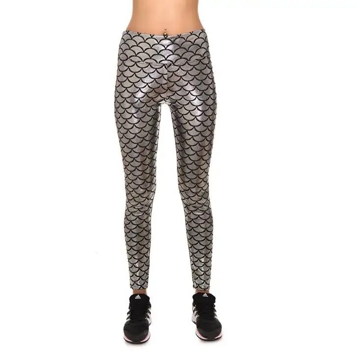New Galaxy Mermaid Leggings Women Workout Fitness Legging Colorful Fish Scales Printed Legging Plus Size