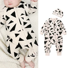 Baby Boys Jumpauit Long Sleeve Geometric Rompers for Children Clothing