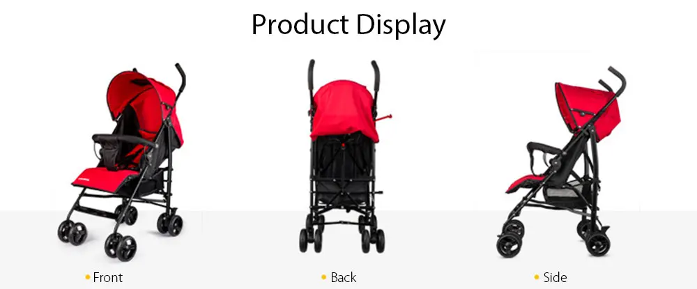 Зонт для детских колясок сидя откидывающаяся портативная Автомобильная оксфордская Складная четырехколесная амортизационная дышащая видимая коляска на крыше