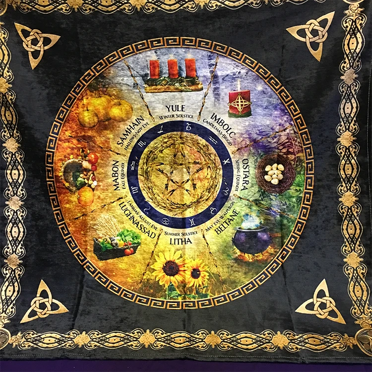 Два размера 70 см и 100 церемония ткань/алтарная ткань/Таро/Wicca восемь фестивалей